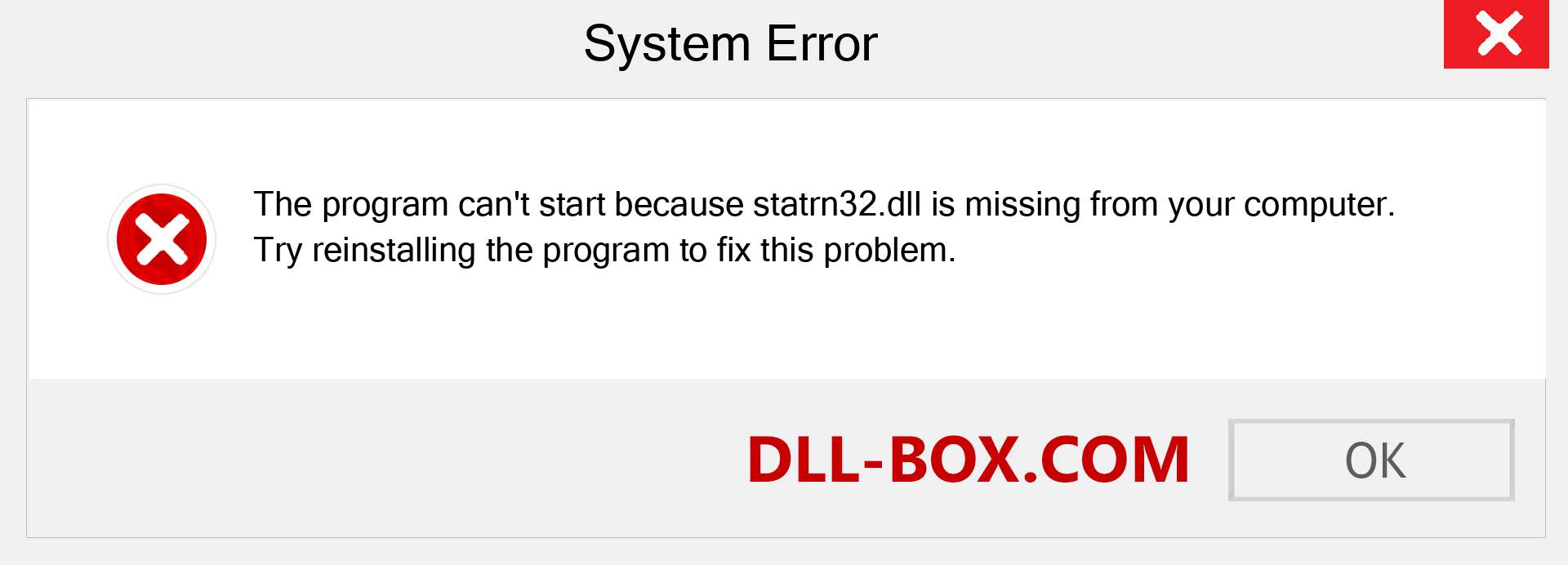  statrn32.dll file is missing?. Download for Windows 7, 8, 10 - Fix  statrn32 dll Missing Error on Windows, photos, images